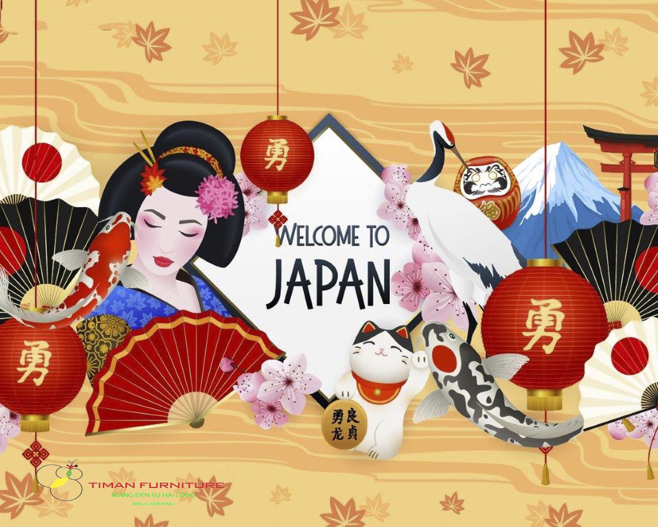 15+ mẫu tranh dán tường phong cách Nhật Bản đẹp, sang trọng