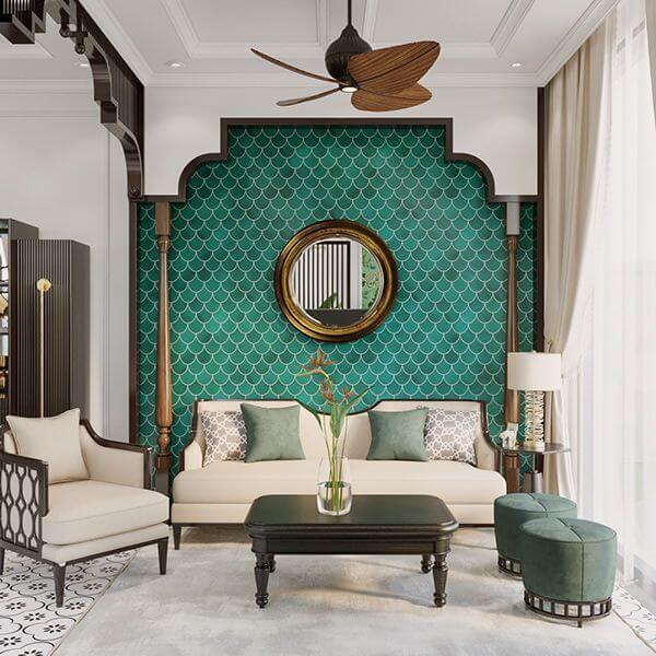 Tổng Hợp Mẫu Tranh Dán Tường Indochine Phòng Khách